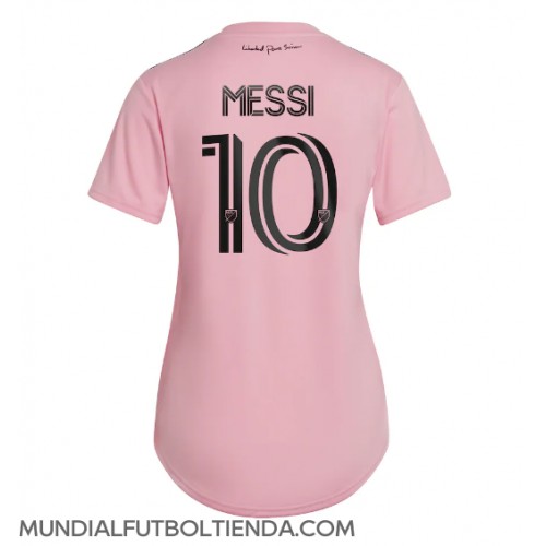 Camiseta Inter Miami Lionel Messi #10 Primera Equipación Replica 2023-24 para mujer mangas cortas